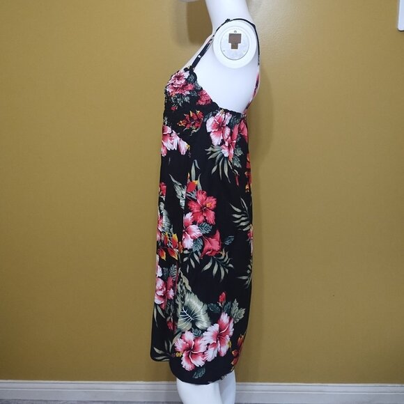 VTG Island Planet Strappy Floral Sun Dress M Boho Beach - Picture 2 of 5